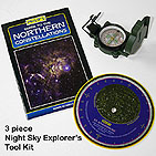 3 piece Night Sky Explorer's Tool Kit with field Compass